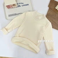 Бежевая интегрированная бархатная базовая рубашка