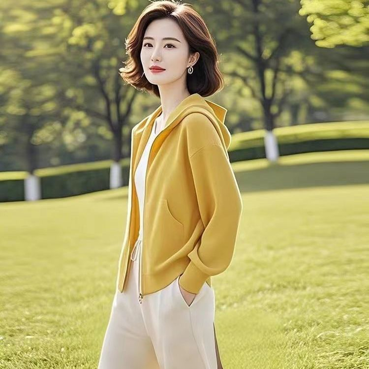 新款休闲连帽卫衣外套女春秋款洋气开衫减龄薄款显瘦短款上衣长袖,女装/女士精品,短外套,淘宝优惠券,粉丝福利购,淘宝优惠卷