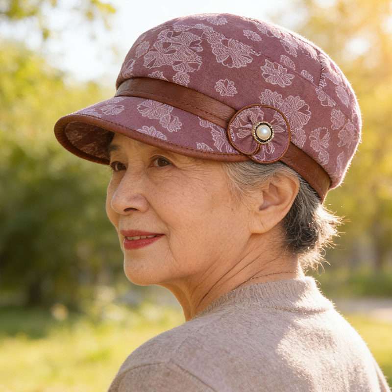 妈妈帽子女春秋天中老年人女士八角帽老人奶奶鸭舌帽包头薄款布帽