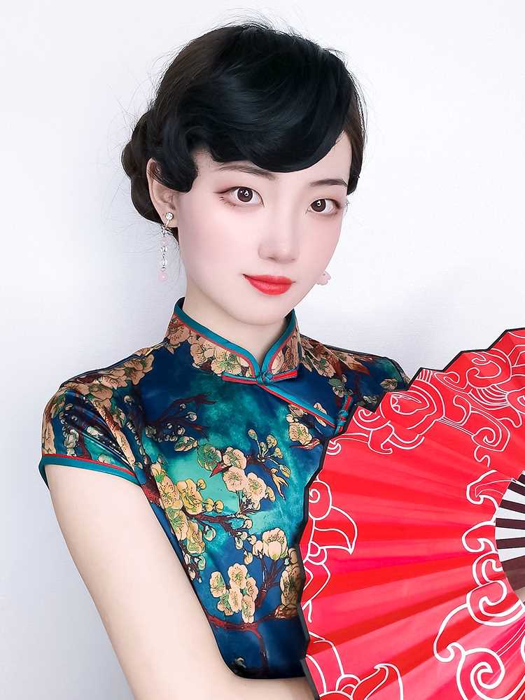假发刘海女复古旗袍造型假发仿真发民国大波浪上海滩