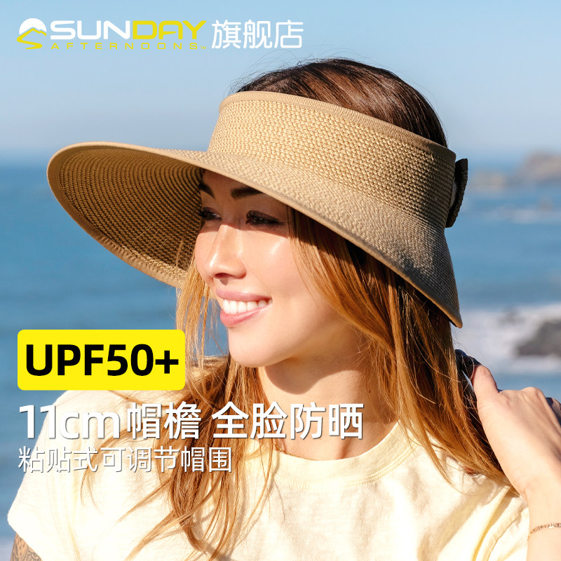 SundayAfternoons女士空顶草帽大檐蝴蝶结防晒太阳帽