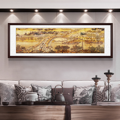 清明上河图中式国画壁画客厅装饰画书房酒店大堂横幅挂画复古画