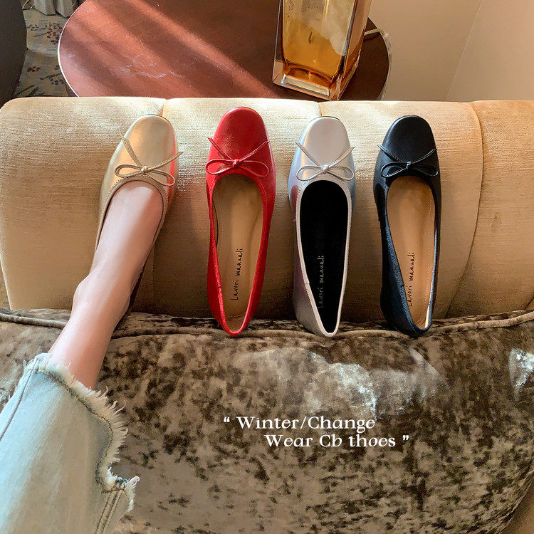 鹿子野单鞋女款2026新款春季粗跟配裙子玛丽珍鞋浅口蝴蝶结女鞋子