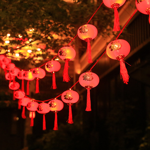 LED新年福字小红灯笼灯串春节过年装饰用品挂饰场景布置阳台挂件