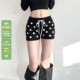 WEEKEEP 包臀针织短裤 简约基础撞色波点低腰系带休闲裤 女百搭修身