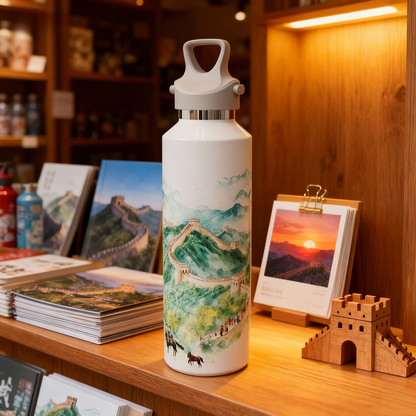 玲珑Ai定制动漫题材秒开杯316L不锈钢大容量便携随行保温保冷杯