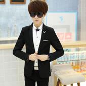 小西服上衣时尚 萨巴维春秋男士 修身 男韩版 英伦青年外套潮 休闲西装