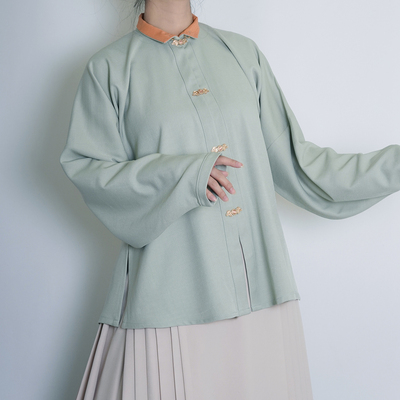 漫春雪汉服【云舒】异色立领弓袋袖琵琶袖明制短衫日常通勤春秋