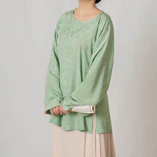 清仓---漫春雪汉服【疏疏】圆领衫弓袋袖 人棉提花 明制春夏日常