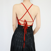 漫春雪汉服 仿黄昇墓宋抹吊带人棉提花美背可加胸垫宋制 猫耳朵