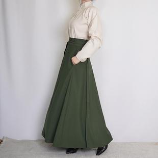 漫春雪汉服【素素】八破裙交窬裙加兜纯色春秋冬日常通勤百搭