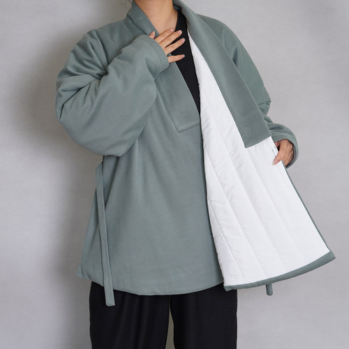 漫春雪汉服[暖洋洋]毛呢对穿交弓袋袖明制短袄 夹丝棉冬装男女