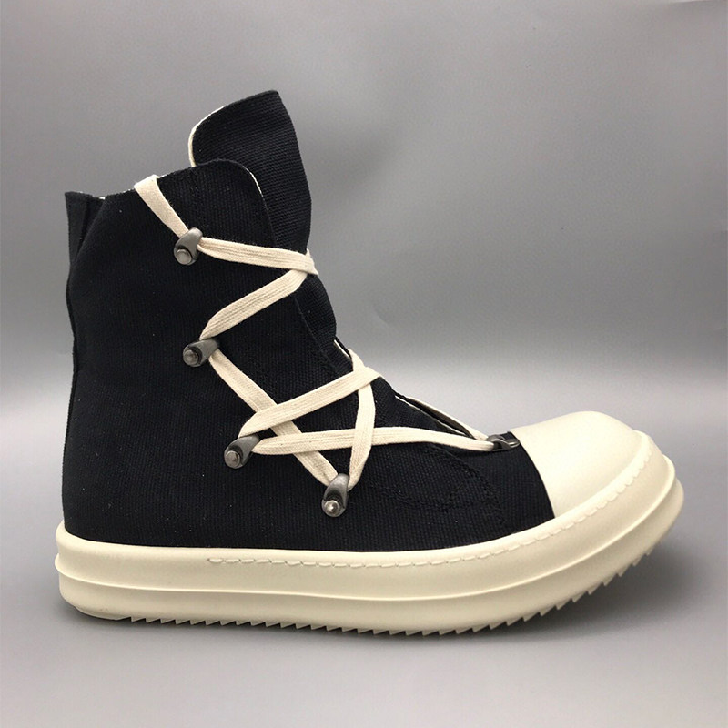 rick ro鞋五芒星高帮布面副线新款暗黑先锋高街风格潮鞋 男女同款