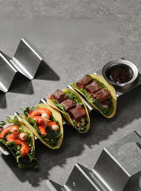 taco架子复古304不锈钢薄饼架玉米卷展示架墨西哥玉米饼塔克饼架