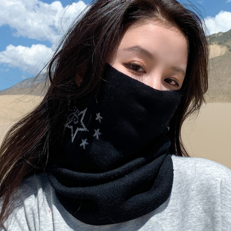 法国新款冬天挂耳面罩围脖女冬季