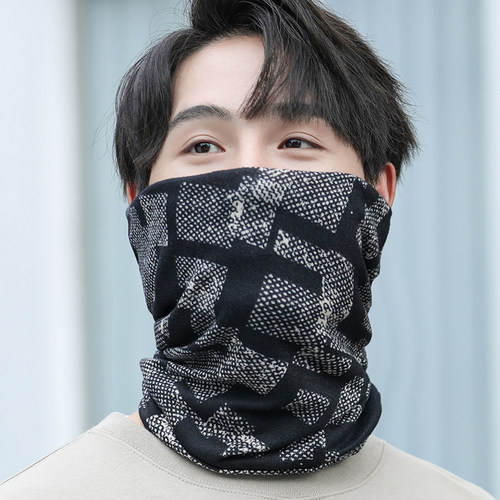 保暖围脖男士秋冬季百变头巾帽子