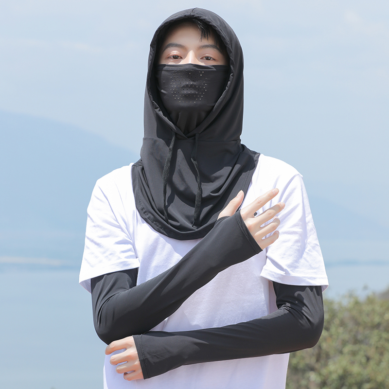 二件套防晒面罩男遮全脸头套袖套