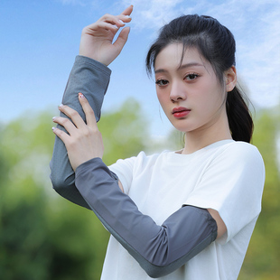 套 冰丝宽松防晒冰袖 护手臂女夏季 户外徒步登山骑行开车遮阳薄款 袖