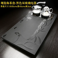 Черный стеклянный вид на камень виды канхайского чайного диска 85x45