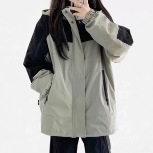 户外冲锋衣女春秋新款三合一内胆防风防水登山服男