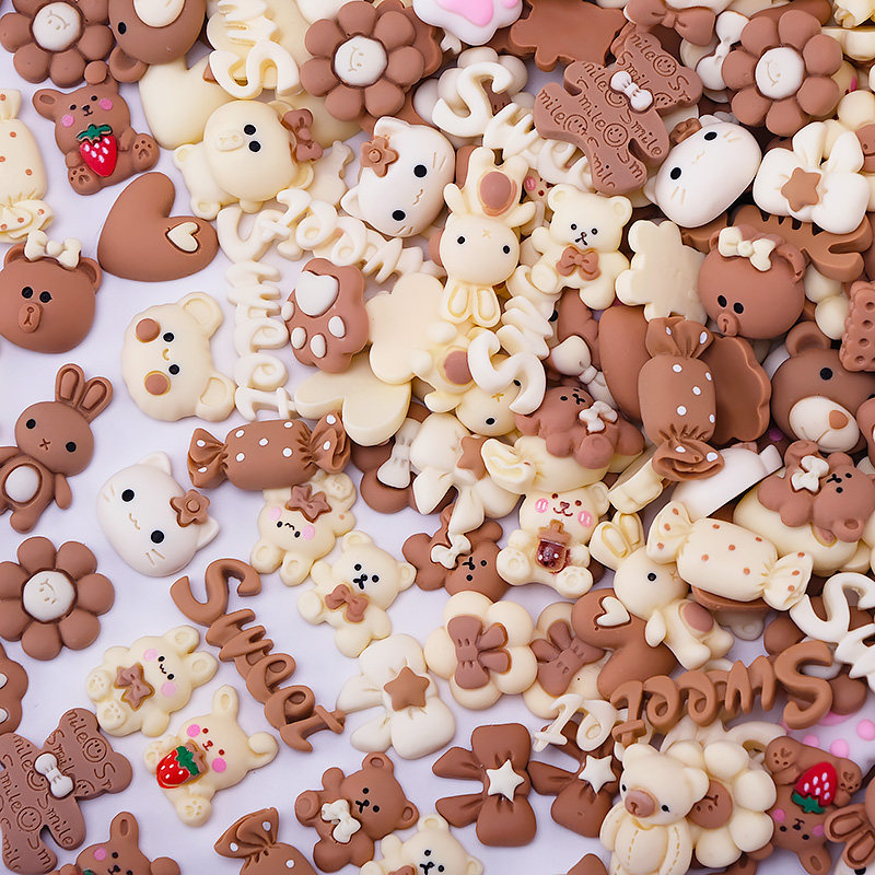 卡通小熊奶油熊仿真微缩食玩网红迷你树脂模型手工diy发饰品配件