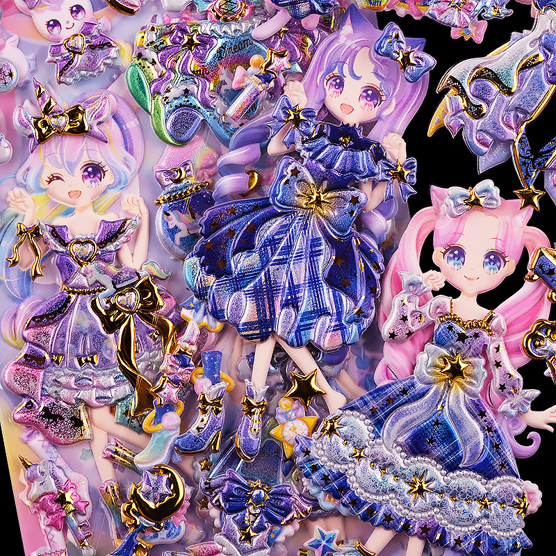 闪乐星光猫咪换装贴纸