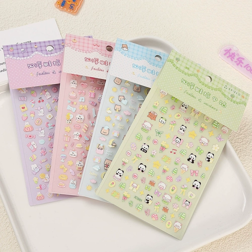 Детские мультяшные водостойкие наклейки для ногтей без запаха для ногтей для принцессы, украшение для ногтей, наклейка, с медвежатами