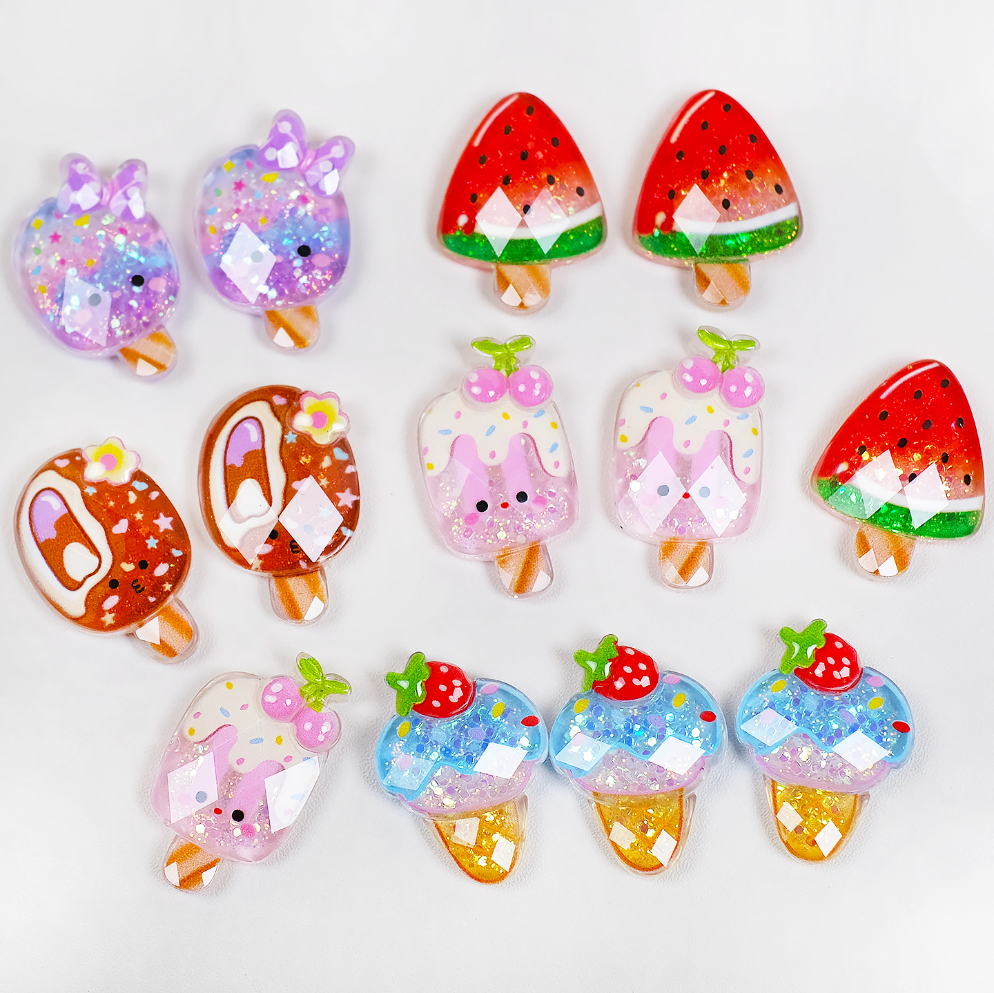 细闪雪糕儿童DIY树脂小配件食玩