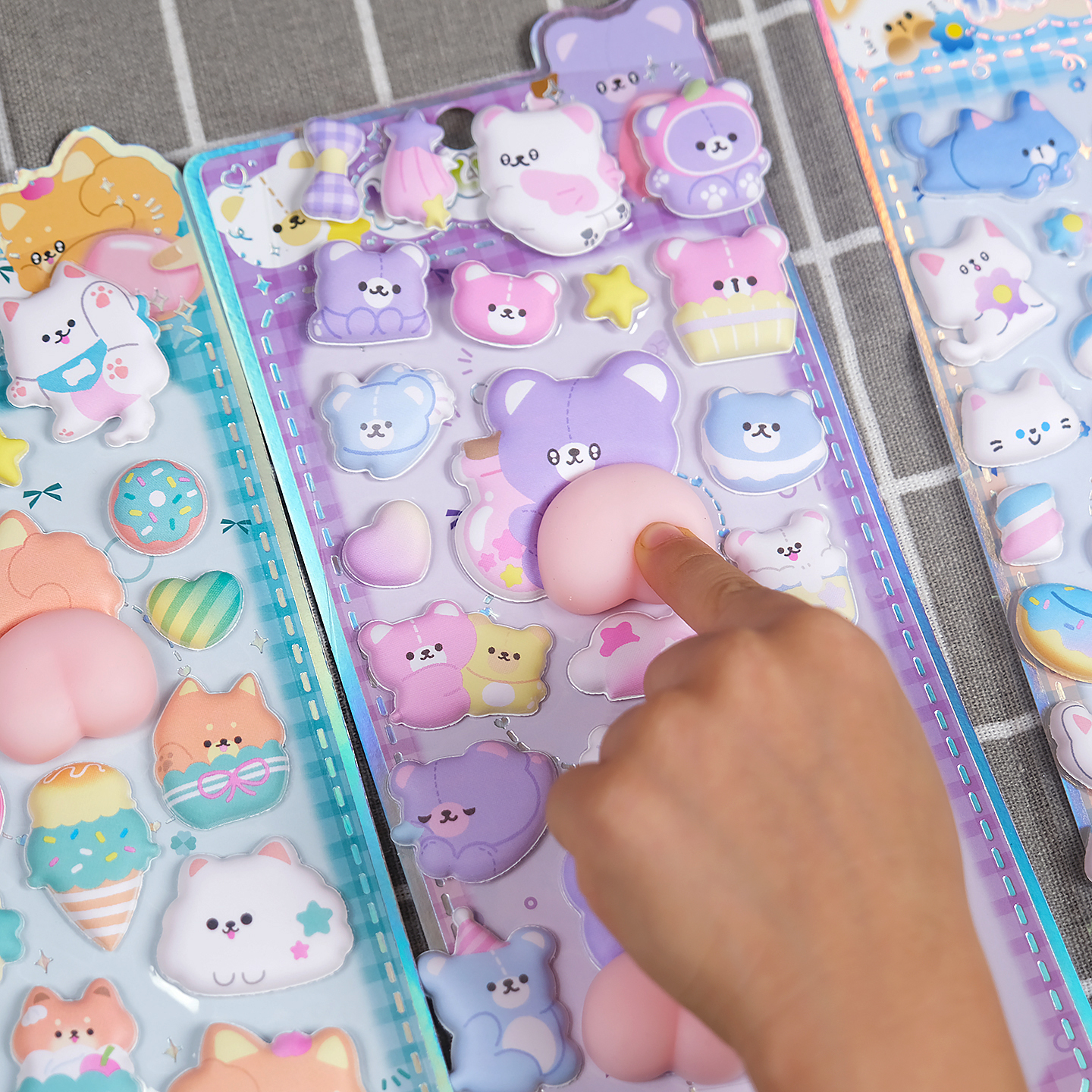 软萌屁屁贴可爱小兔熊猫3D立体