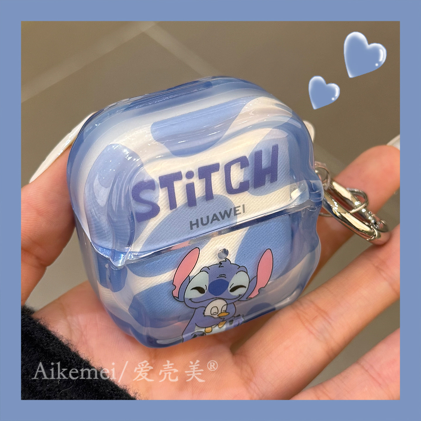 适用华为freeclip2耳机套ins可爱卡通蓝色史迪仔freebuds7i6i无线蓝牙pro4透明硅胶套华为Freebudsse3男女款,3C数码配件,耳机保护套,淘宝优惠券,粉丝福利购,淘宝优惠卷