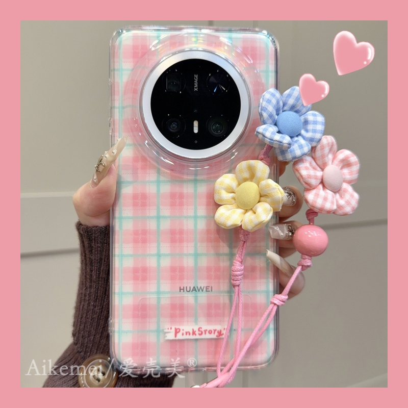 适用华为mate70pro+格纹手机壳