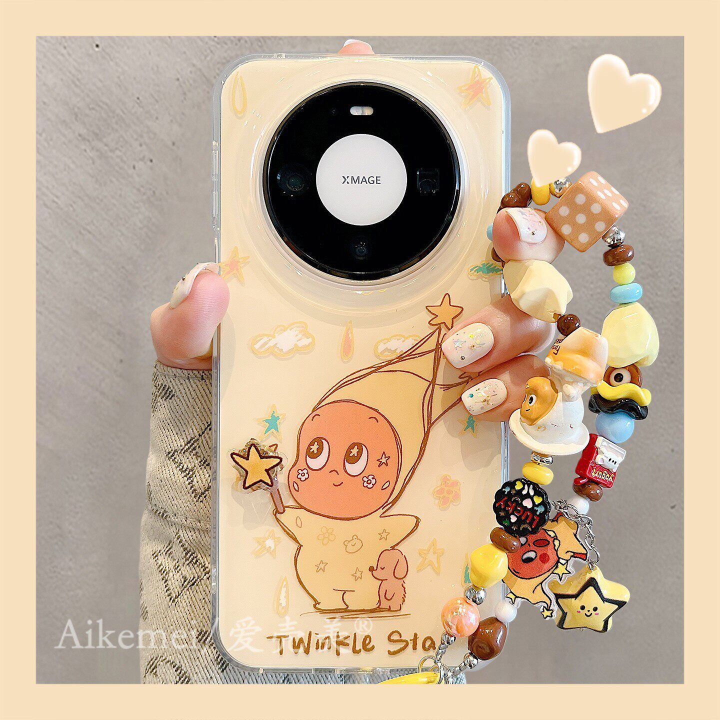 适用华为mate80promax手机壳趣味可爱卡通魔法棒小人mate70pro立体旋转星星mate60链条挂绳pura8070pro防摔女