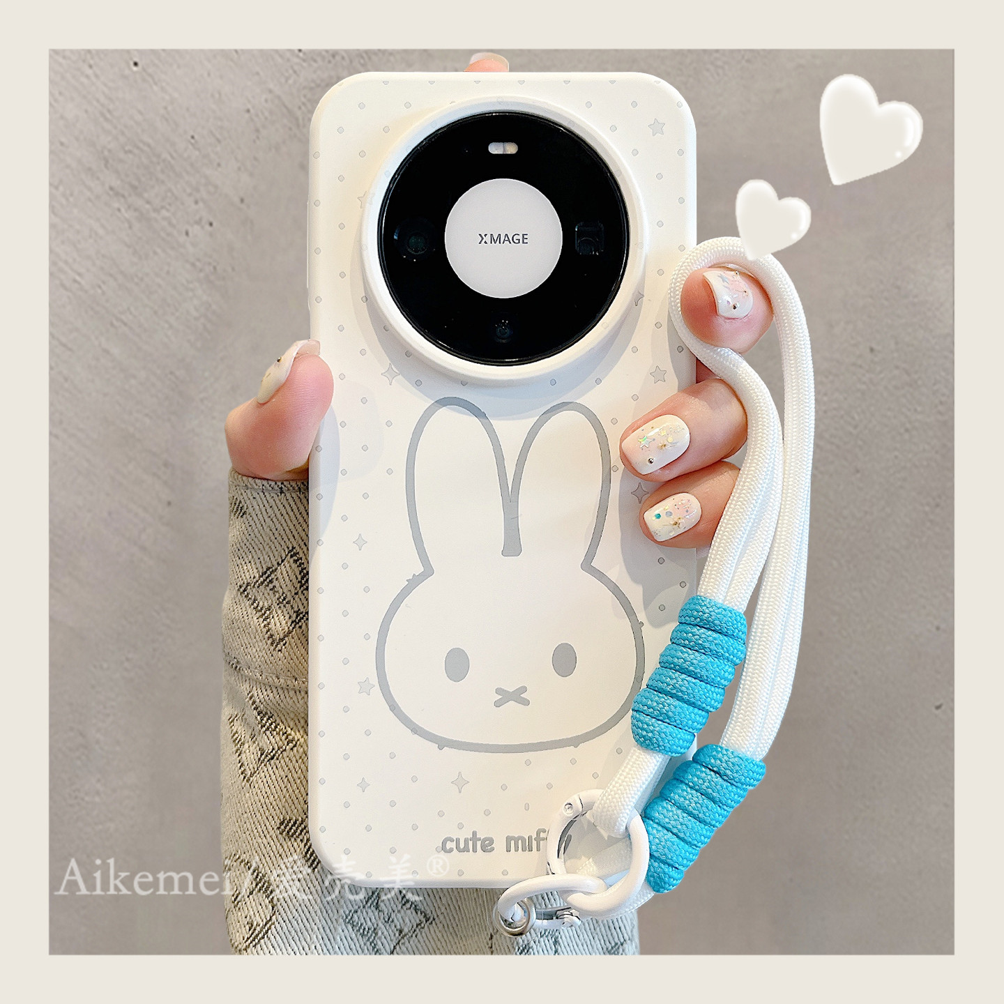 适用华为mate80promax手机壳mate70pro可爱波点米菲兔头像mate60pro液态硅胶MT50/40pro挂绳pura80pro+男女款,3C数码配件,手机保护套/壳,淘宝优惠券,粉丝福利购,淘宝优惠卷