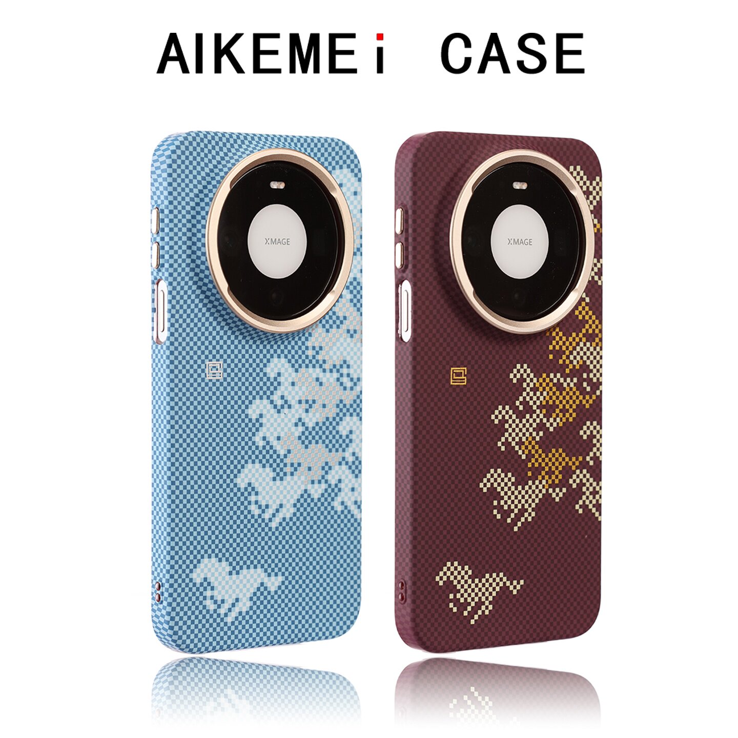 适用华为mate80promax手机壳鎏金万马奔腾凯夫拉纹mate70pro内存磁吸mate60pro超薄防摔mate80肤感保护套男女