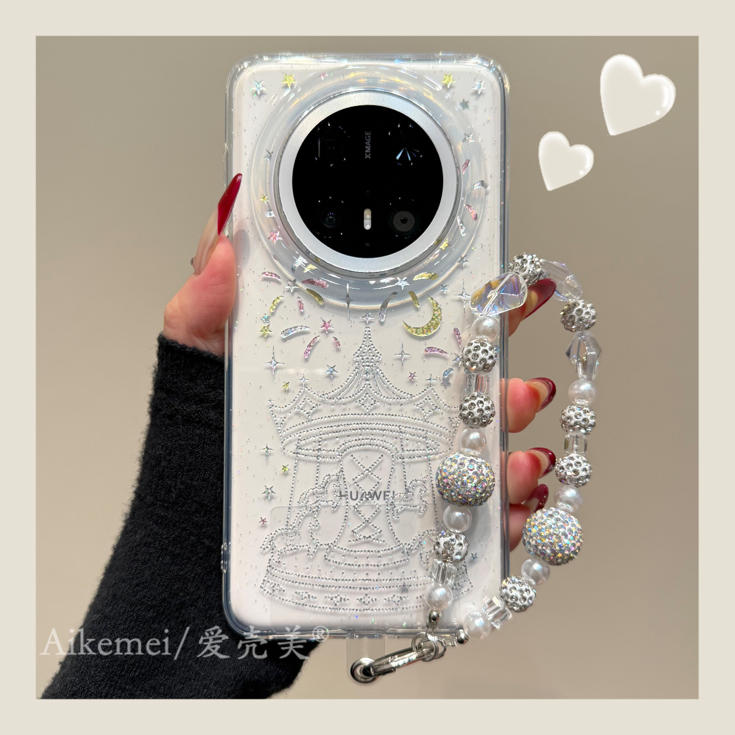 适用华为mate80promax手机壳韩系ins风烟花闪粉旋转木马mate70pro链条挂绳mate60双层新款pura80pro+防摔男女,3C数码配件,手机保护套/壳,淘宝优惠券,粉丝福利购,淘宝优惠卷