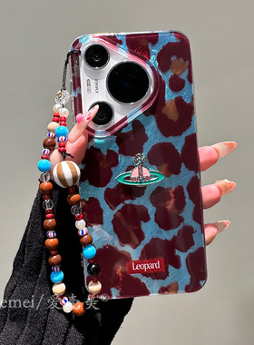 适用华为pura70pro+新款手机壳mate70pro+高小众豹纹立体钻石星球mate60pro双层硅胶防摔mate50/40epro男女款