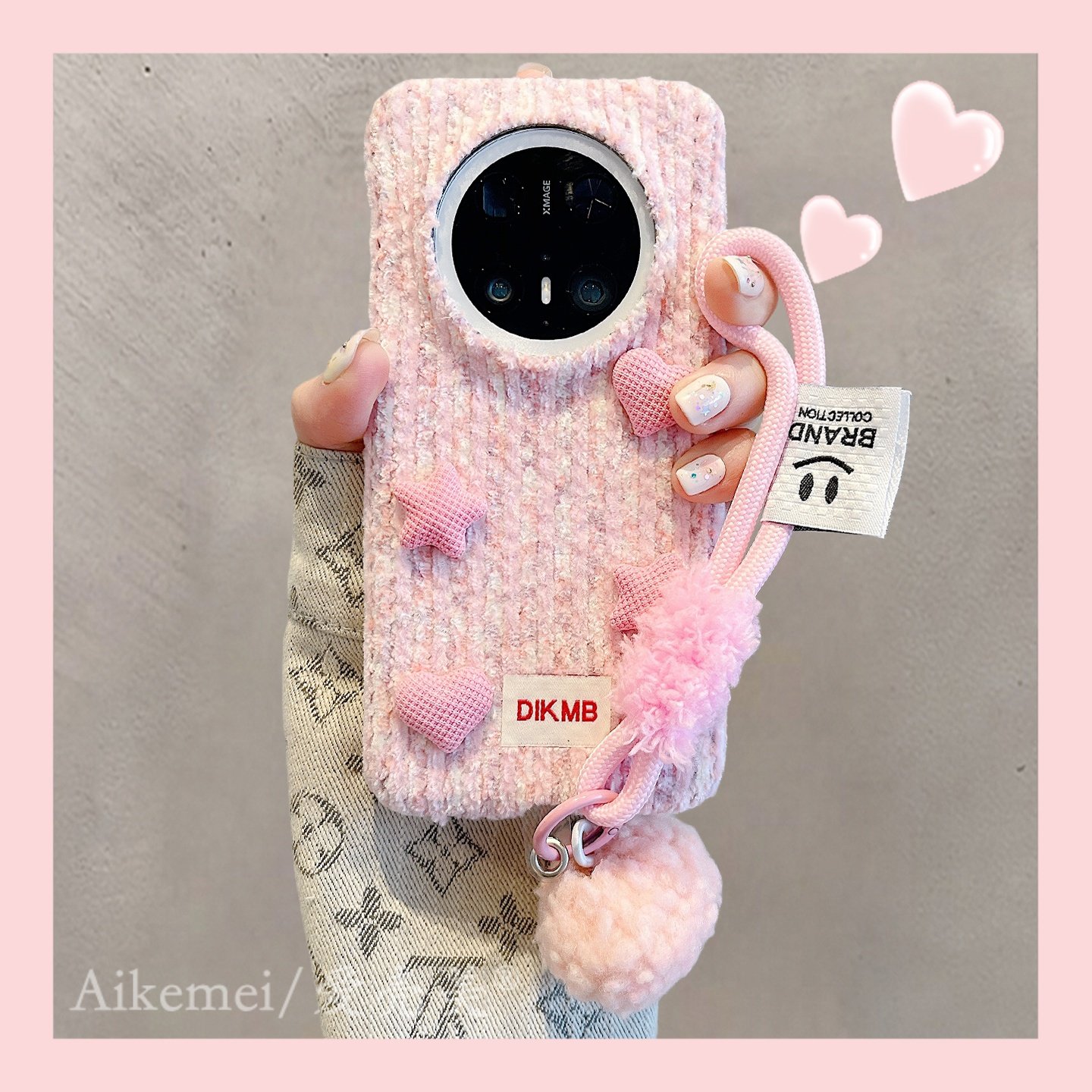 适用华为mate70pro+手机壳小香风条纹绒布立体爱心星星mate60pro毛球挂绳mate70秋冬新款pura80pro+防摔女款,3C数码配件,手机保护套/壳,淘宝优惠券,粉丝福利购,淘宝优惠卷