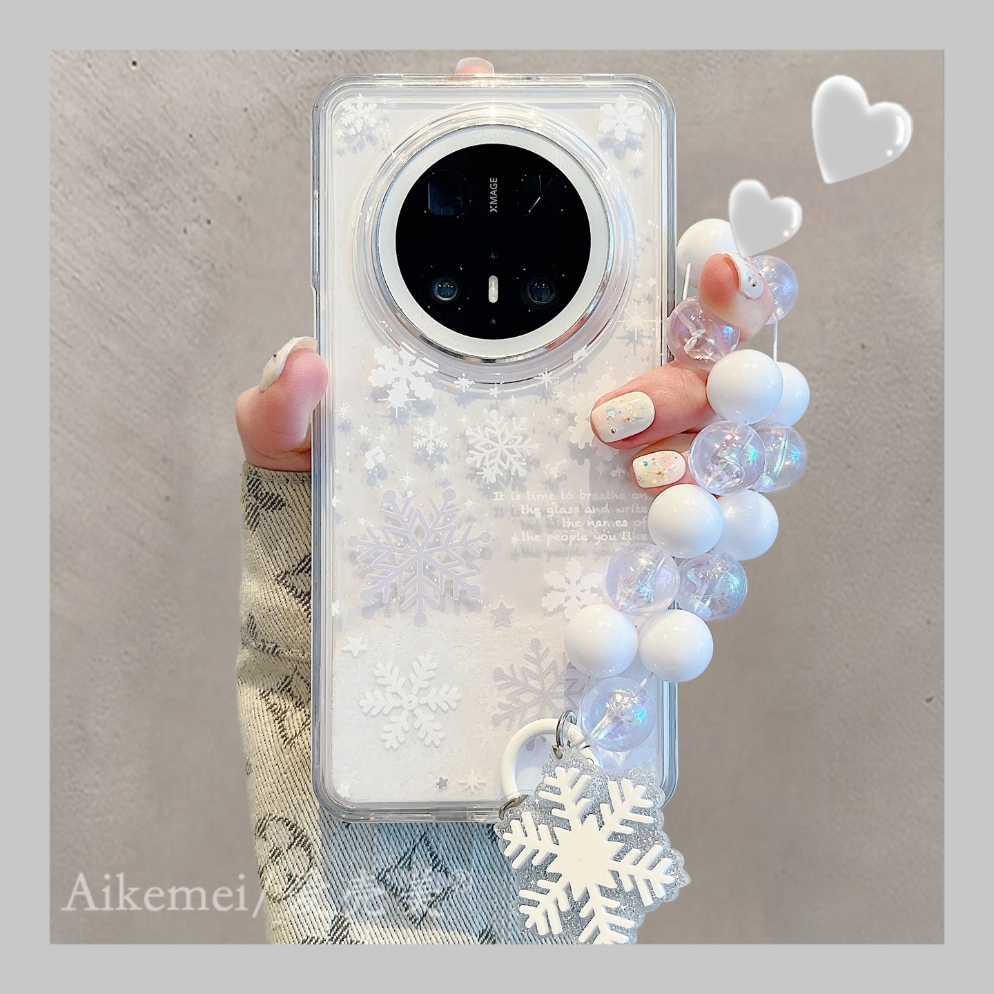 适用华为mate70pro+手机壳简约冬日透明mate80promax流沙闪粉白色雪花mate60pro+防摔链条pura70pro+情侣款式,3C数码配件,手机保护套/壳,淘宝优惠券,粉丝福利购,淘宝优惠卷