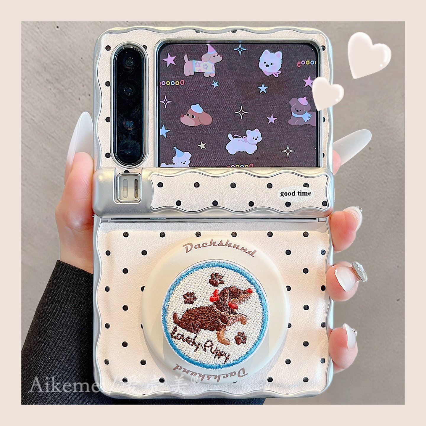 适用华为purax典藏版折叠屏手机壳韩系ins黑色波点刺绣猫咪狗狗磁吸支架PuraX情侣波浪边皮纹翻盖防摔男女款,3C数码配件,手机保护套/壳,淘宝优惠券,粉丝福利购,淘宝优惠卷