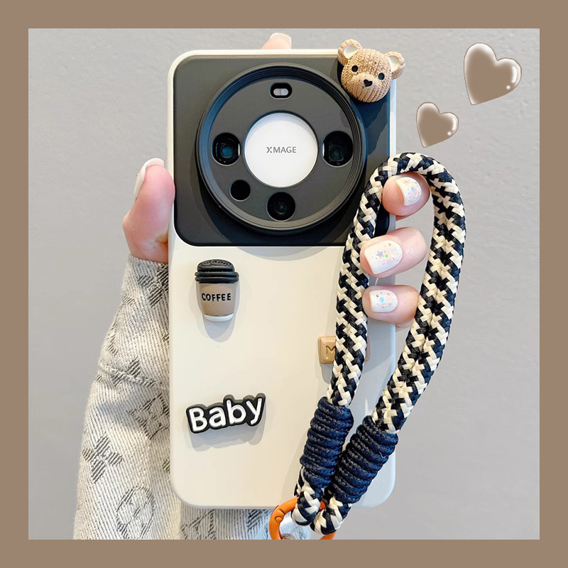 适用华为mate60pro+小熊手机壳女