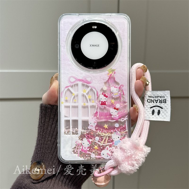 适用华为mate80promax手机壳透明流沙闪粉mate70pro粉窗户KT猫圣诞树mate60pro+毛球挂绳pura70pro防摔男女款,3C数码配件,手机保护套/壳,淘宝优惠券,粉丝福利购,淘宝优惠卷