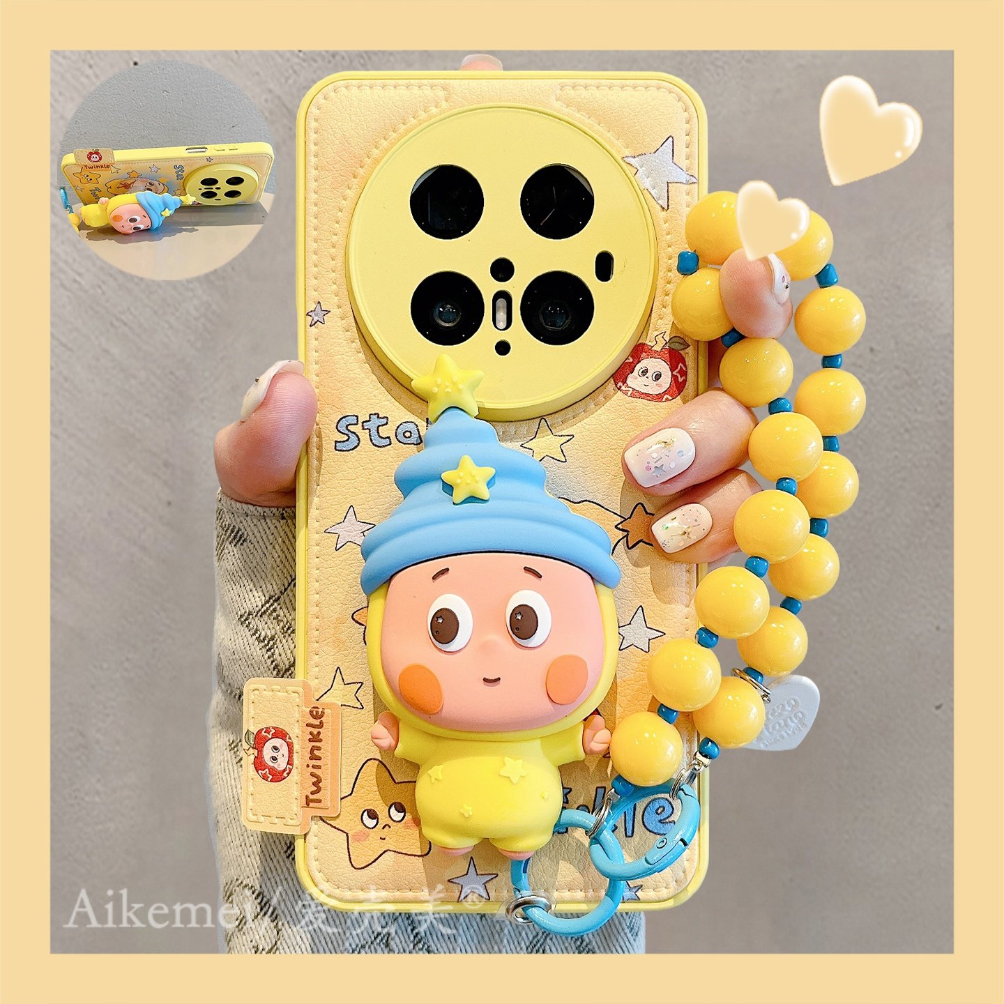 适用华为mate70pro+手机壳可爱卡通晕染黄色高帽小人Mate60pro+链条挂绳mate70气垫皮纹pura80pro+防摔男女款,3C数码配件,手机保护套/壳,淘宝优惠券,粉丝福利购,淘宝优惠卷