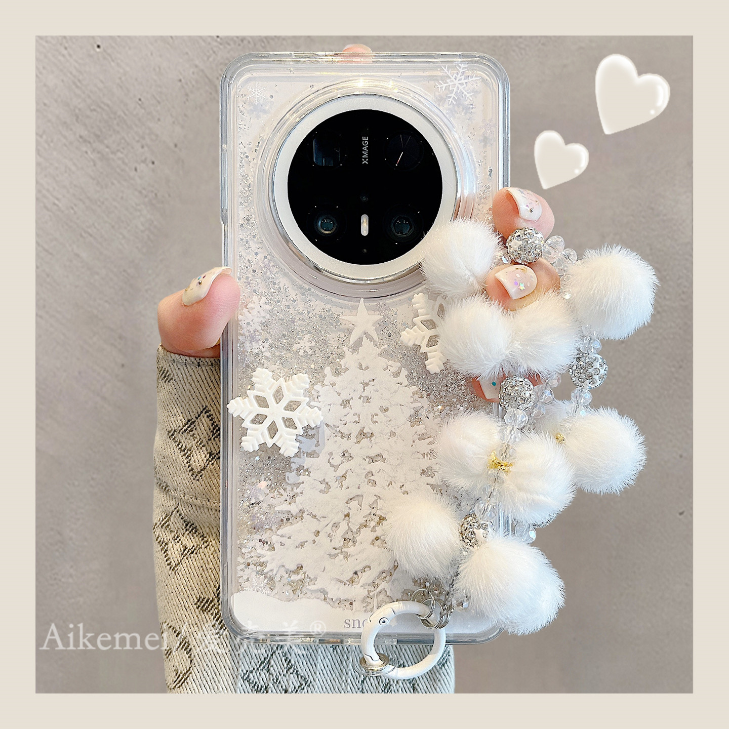 适用华为mate70pro+手机壳冬日透明mate80promax流沙闪粉白色雪花mate60pro+圣诞树链条pura70pro+防摔男女款,3C数码配件,手机保护套/壳,淘宝优惠券,粉丝福利购,淘宝优惠卷