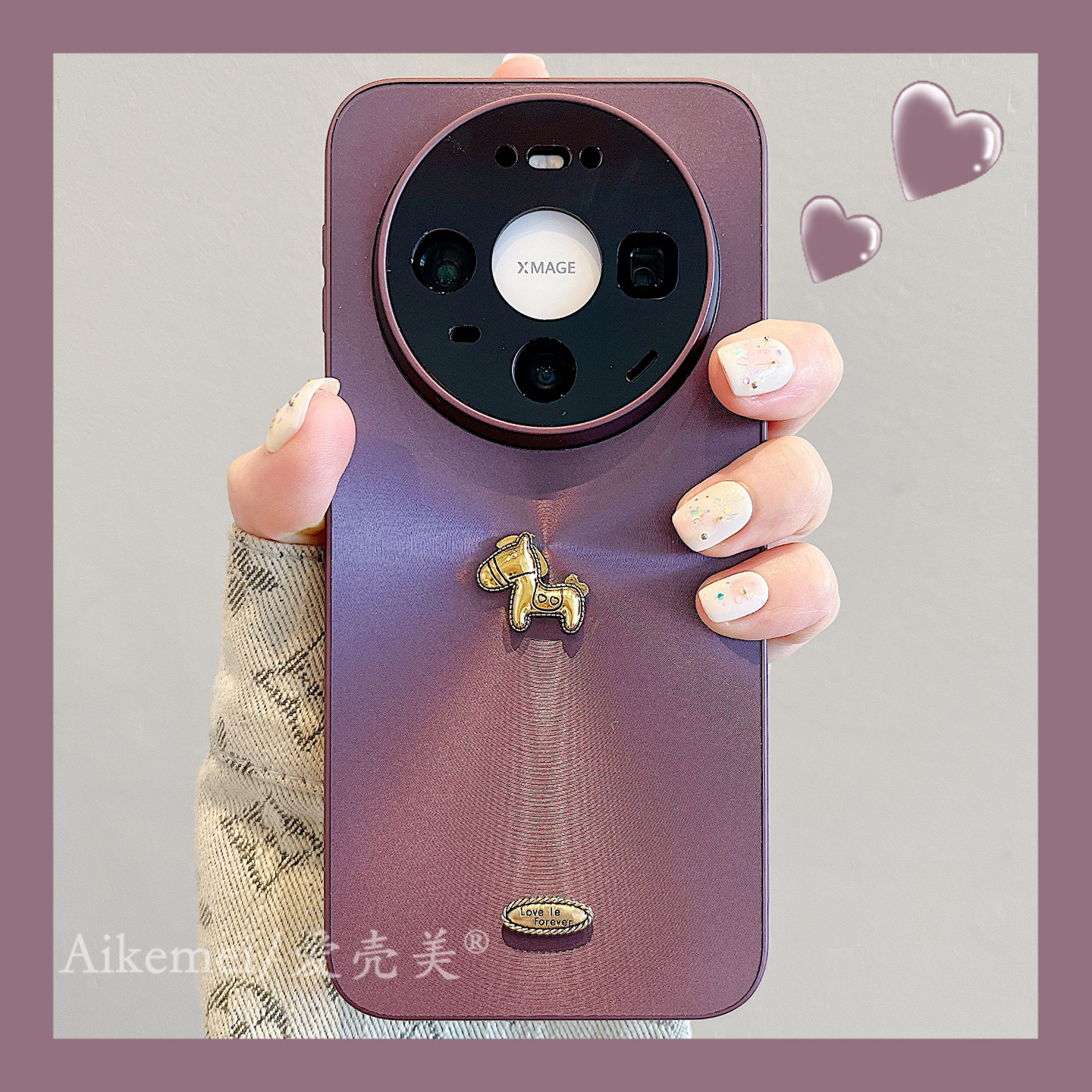 适用华为mate80promax手机壳创意3D极光立体小金马ma