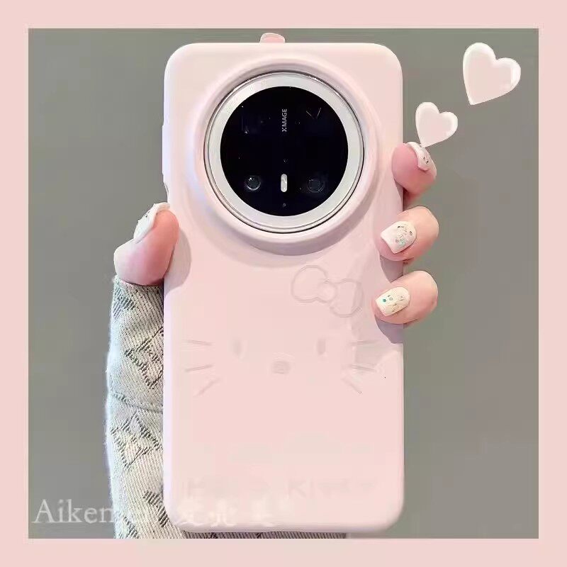真液态硅胶适用华为mate70pro+手机壳Mate80ProMax可爱卡通mate60pro+猫咪表情简约肤感mate40pro+防摔男女款