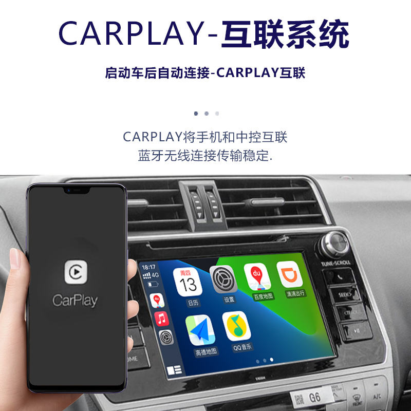 适用于丰田霸道普拉多汉兰达埃尔法 超霸4Runner Carplay模块导航