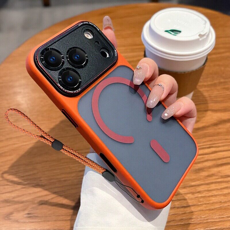 适用于iphone17标准版手机壳air磁吸透明2025新款苹果17promax外壳防摔ip磨砂16pro橙色男生pm保护壳15高级感