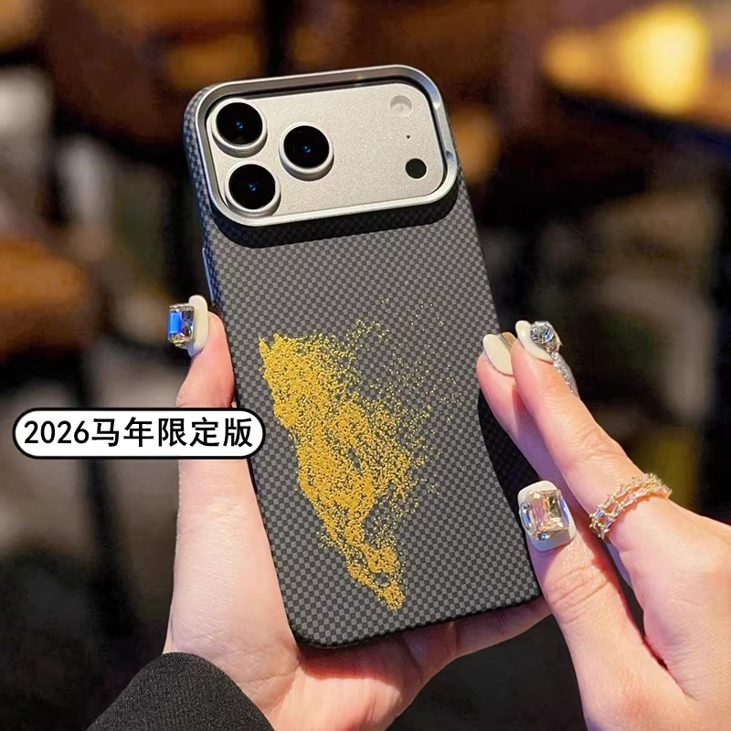 适用于苹果17promax手机壳新款2026马年超火iPhone16pro外壳独特男士超薄磁吸防摔高端15pm男生奢华保护套女
