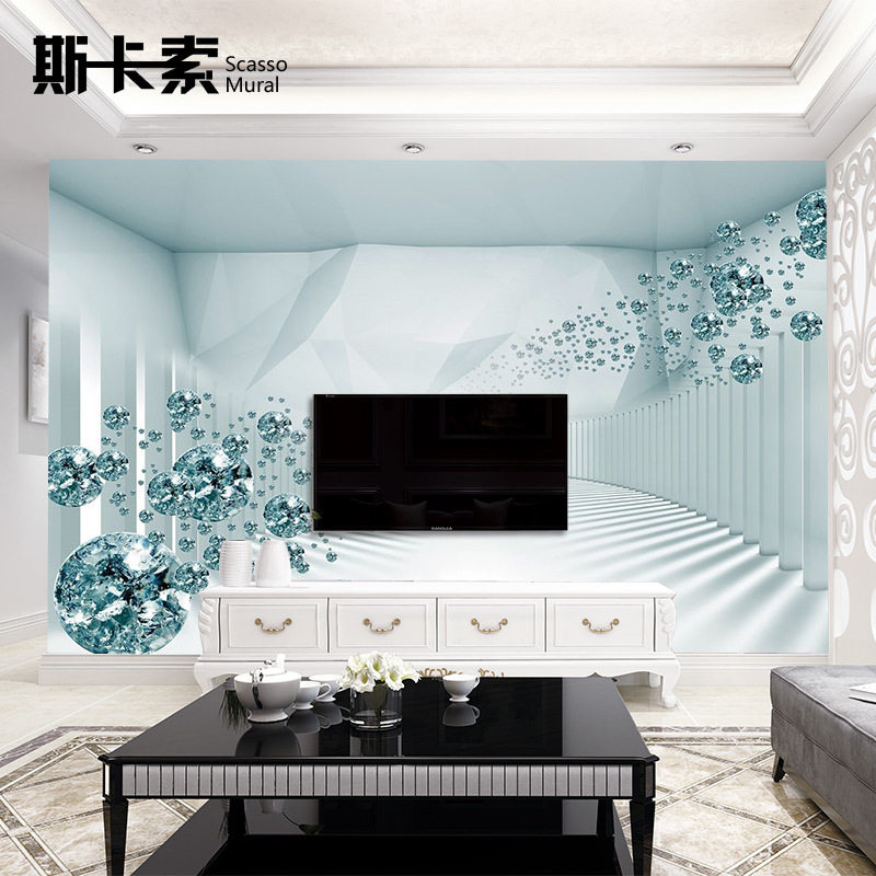 3d TV backdrop 5d three-dimensional wallpaper space Extend mural seamless True silk Northern Europe wallpaper blue Jewelleryin the Decoration main material , Wallpaper , Non-woven wallpaper  category - from Buy2taobao.com to provide professional Taobao agent buy service