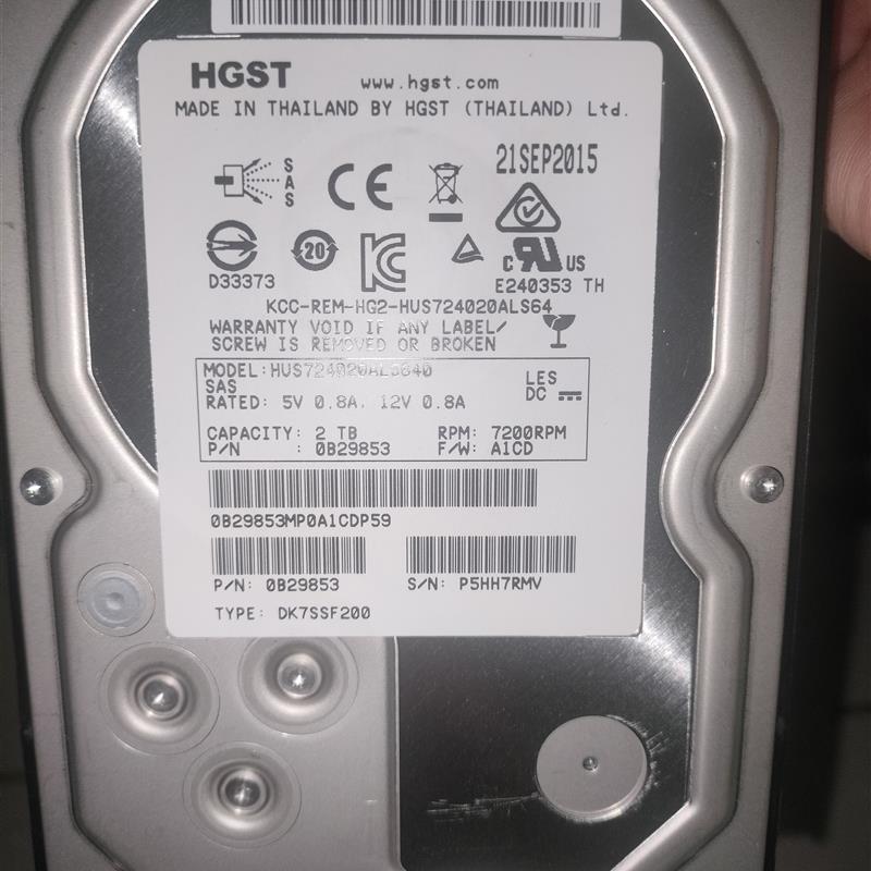 S5500V3 02350BVS STLZA2NS2000 2TB 7.2K SAS 3.5原装拆机